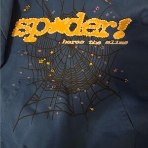 Real Blue Hoodie with Yellow spider
